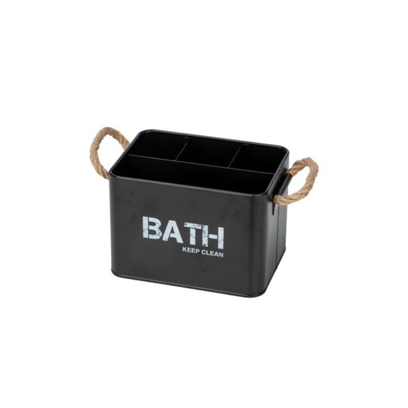 CESTA DE BAÑO CON COMPARTIMENTOS GARA NEGRO 24328