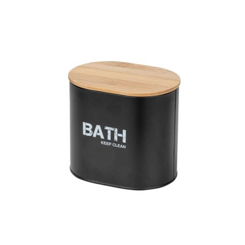 CESTA DE BAÑO CON TAPA GARA NEGRO 24327