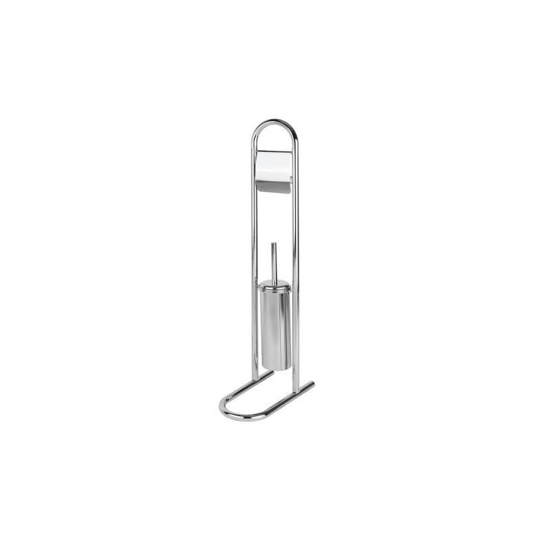 PORTAROLLO ESCOBILLERO SUELO METAL INOX 61579