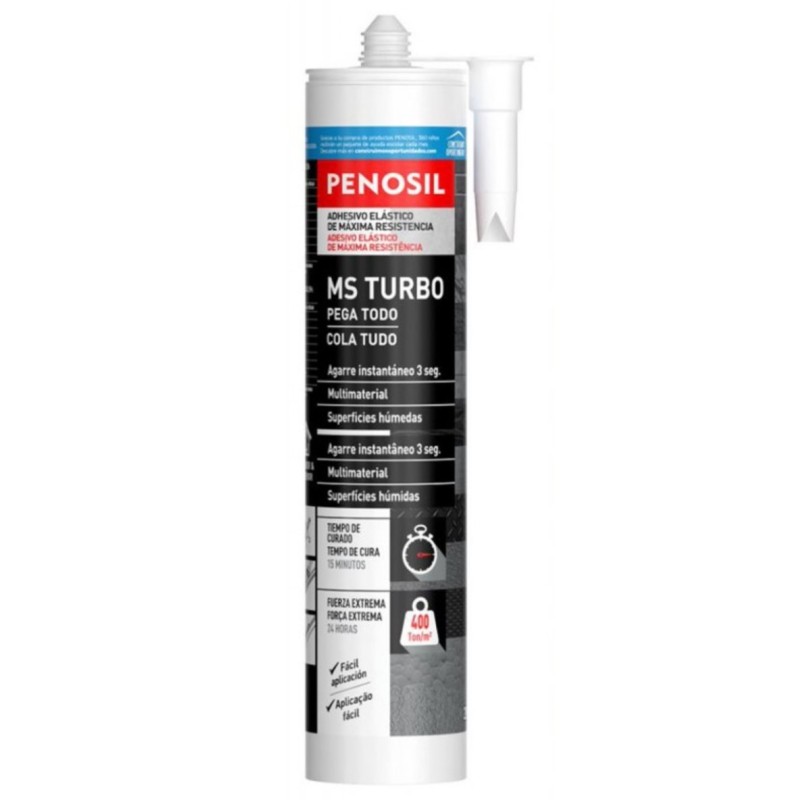 ADHESIVO POLIMERO PENOSIL TURBO 3 SEG. NEGRO 290ML