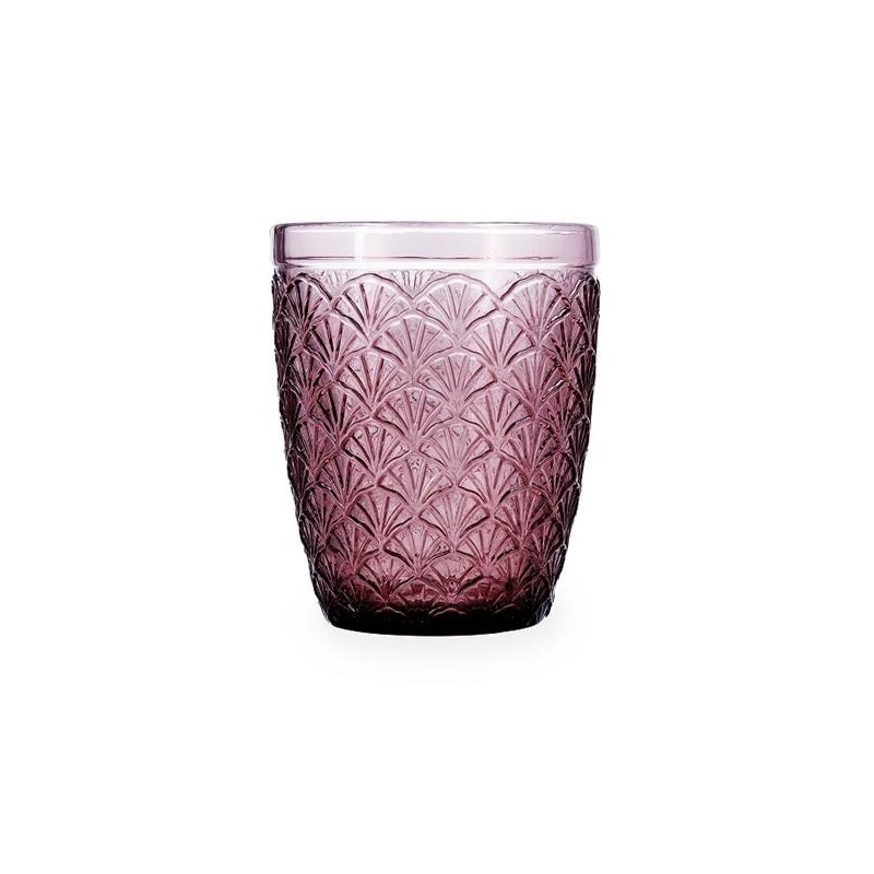 VASO VIDRIO RELIEVE ROSA 29CL ROSE MOON (CAJA-6UN)