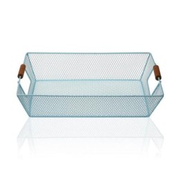 CESTA AZUL METAL 35X25X8CM....