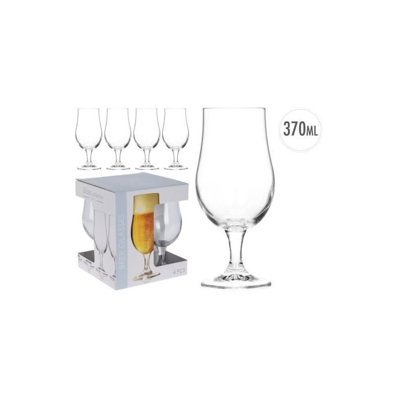 SET 4 COPAS CRISTAL CERVEZA  37 CL.