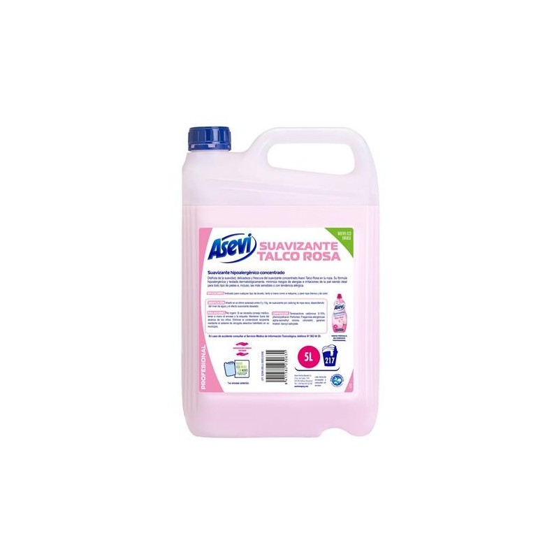 SUAVIZANTE HIPOALERGENICO TALCO ROSA 5L ASEVI