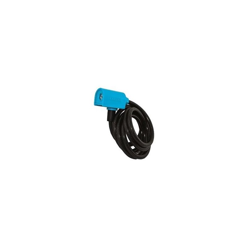 CANDADO CABLE ESPIRAL BICI 185CM Ø 8MM AZUL