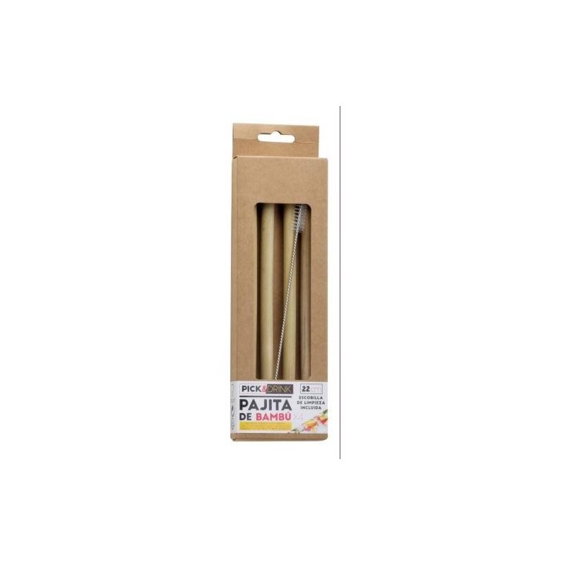 SET 4 PAJITAS REUTILIZABLES BAMBU KV7271