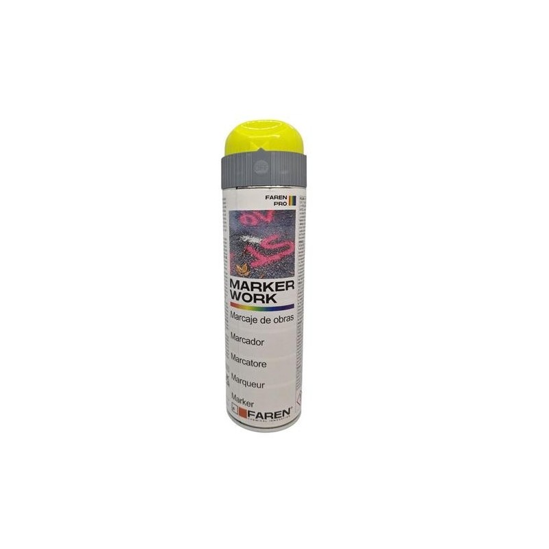 MARCADOR DE OBRA PROFESIONAL SPRAY AMARILLO 500ML