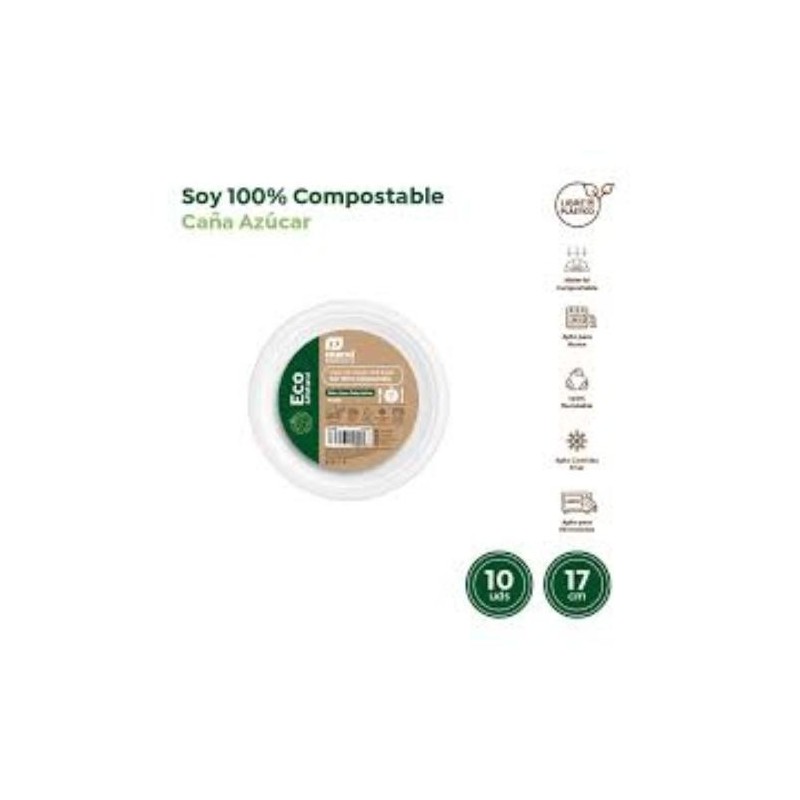 PLATO LLANO POSTRE 17CM CAÑA AZUCAR (PACK-10UND)