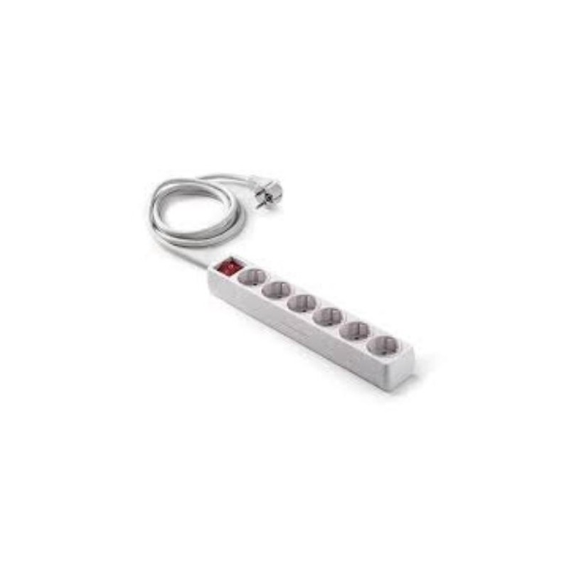 BASE 6 TOMAS TT C/CABLE 5M BLANCO 9/906