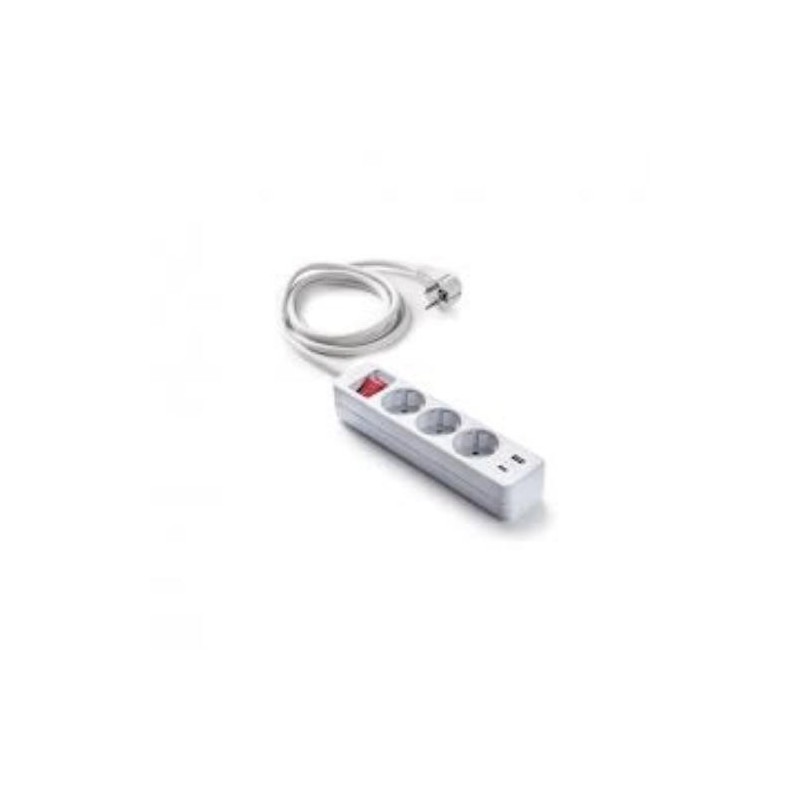 BASE 3 TOMAS TT+2 USB C/CABLE 1.5M BLANCO 9/713
