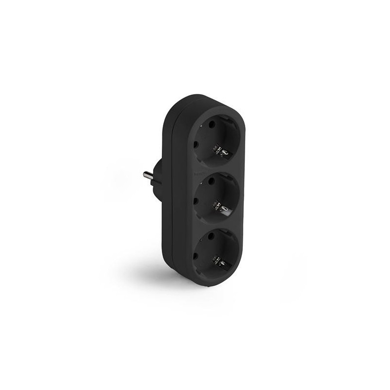 ADAPTADOR TRIPLE TT 16A-250V NEGRO 1333-N