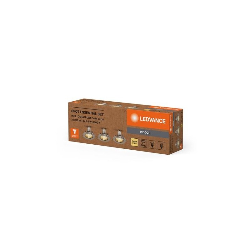 FOCO SPOT ESSENTIAL NIQUEL 2.6W GU10 BL-3