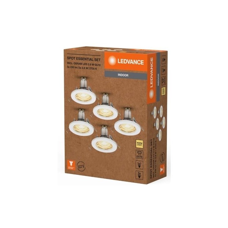 FOCO SPOT ESSENTIAL BLANCO 2.6W GU10 BL-5