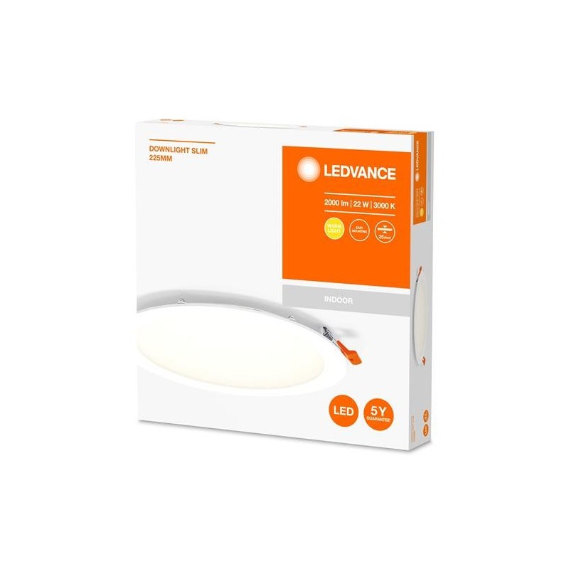 FOCO DOWNLIGHT SLIM 225MM 22W 3000K 230V BLANCO