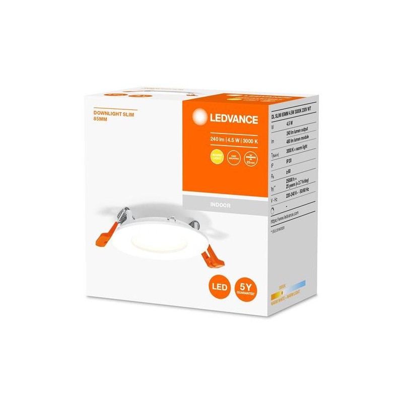 FOCO DOWNLIGHT SLIM 85MM 4.5W 3000K 230V BLANCO