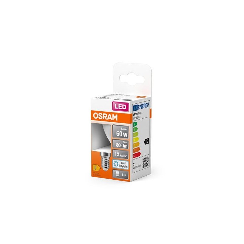 BOMBILLA LED ESFERICA 7W/865 E14 FRIA