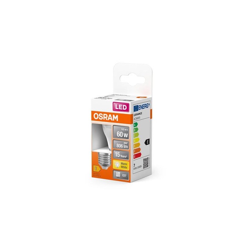 BOMBILLA LED ESFERICA 7W/827 E27 CALIDA