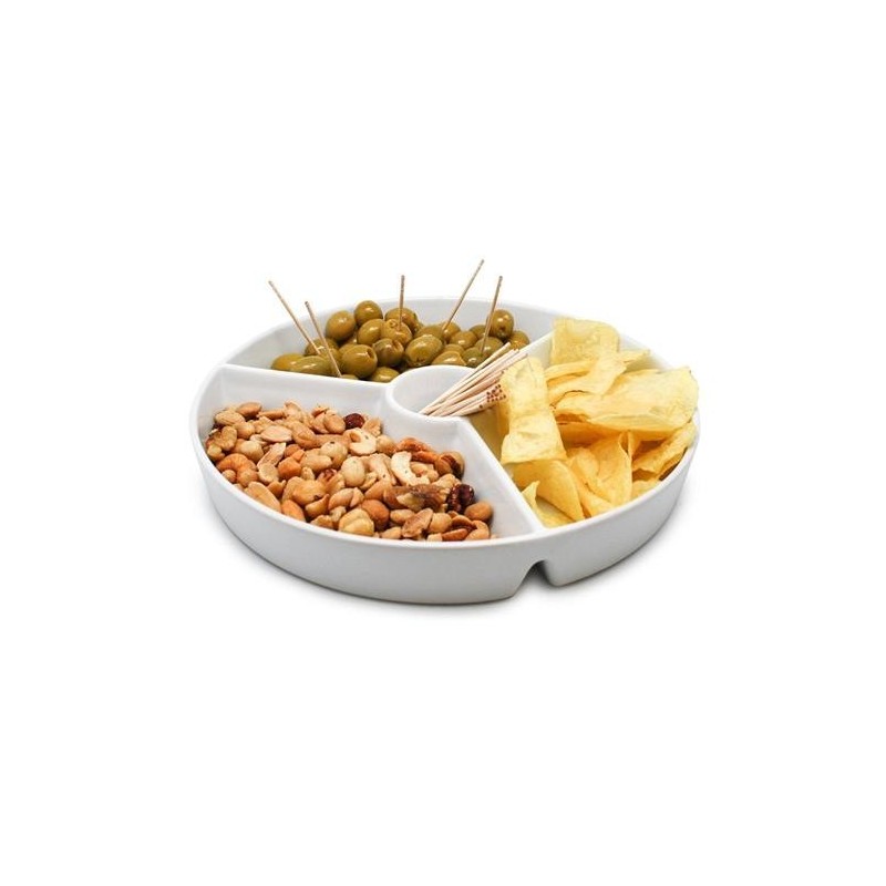 PLATO PORCELANA APERITIVOS 3 DIVISIONES FIH 333