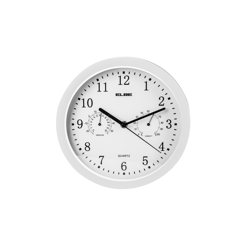 RELOJ PARED ANALOGICO BLN 25CM TEMP/HUMD RP-2005-B