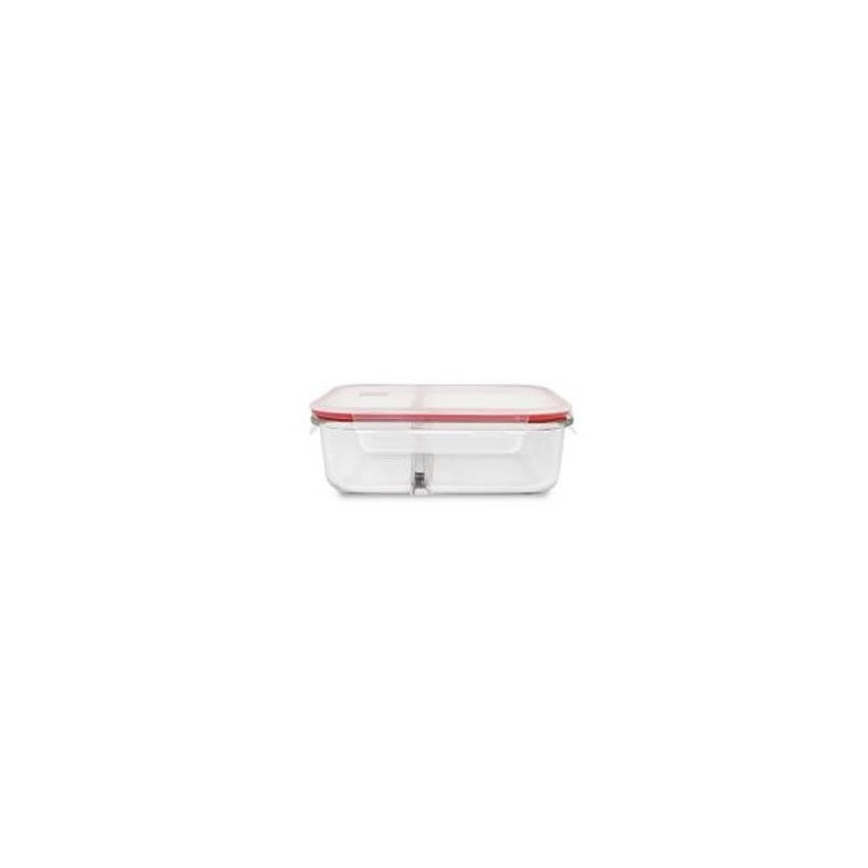 CONTENEDOR RECTANGULAR VIDRIO DIVIDIDO 1360 ML.