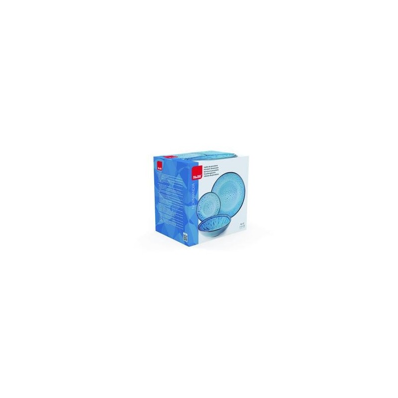 VAJILLA SET 12 PIEZAS REACTIVE NORMANDIA AZUL