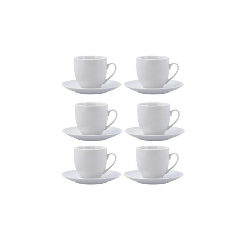 SET 6 TAZAS CON PLATO PORCELANA 20CL NEW RENOVA