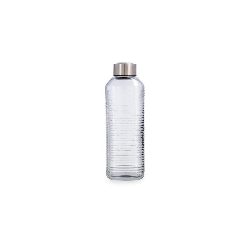 BOTELLA VIDRIO TRANSP ACERO INOX 1,3L VELVET QUID