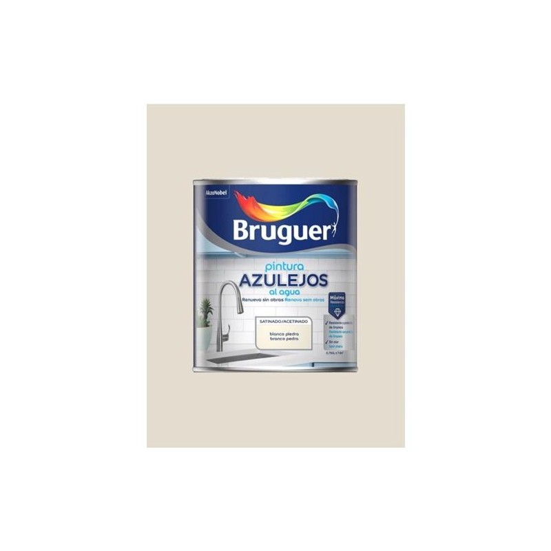 ESMALTE AZULEJOS AGUA SATINADO BLANCO PIEDRA 750ML