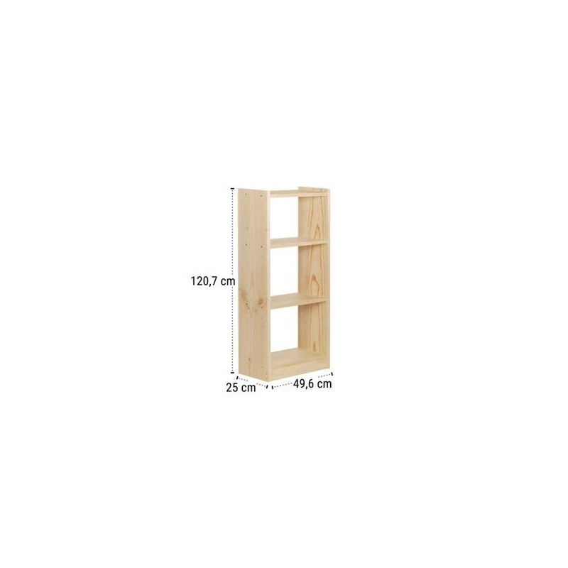 LIBRERIA GALA 4 BALDAS 49.6CM PINO MACIZO GAL450.9