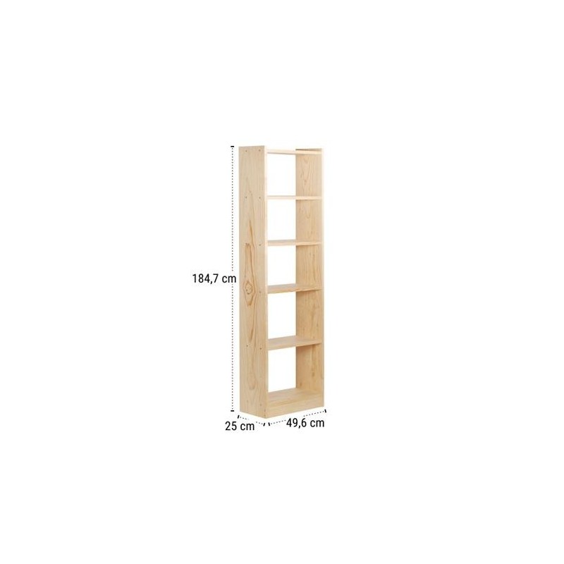 LIBRERIA GALA 6 BALDAS 50CM PINO MACIZO GAL650.99