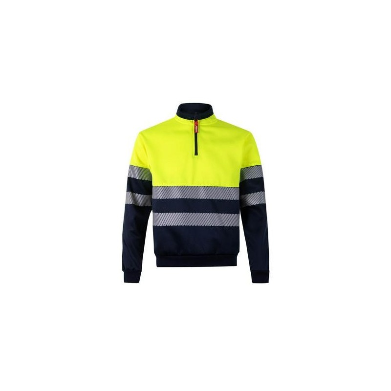 SUDADERA CREMALLERA ALTA VISIBIL AZUL/AMAR T.2XL