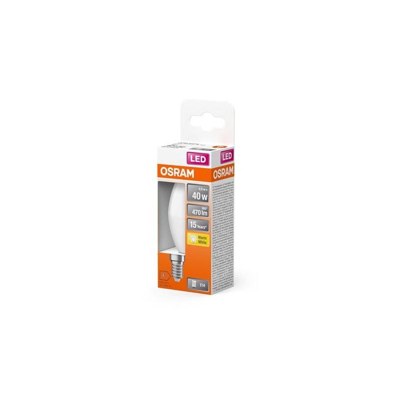 BOMBILLA LED VELA 4.9W/827 E14 CALIDA