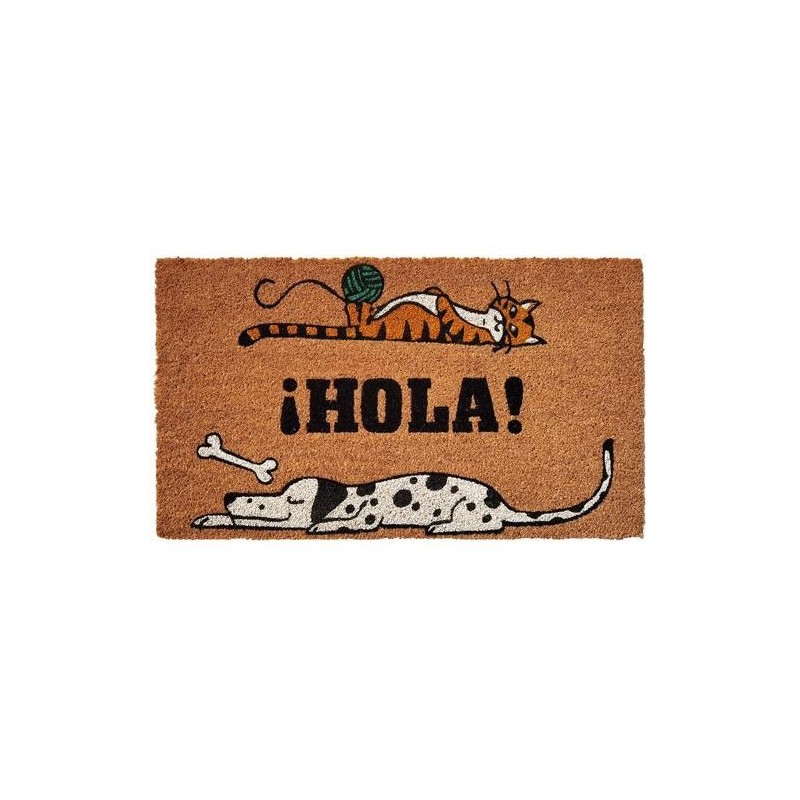 FELPUDO COCO NATURAL ANIMALES HOLA 40X70 50063