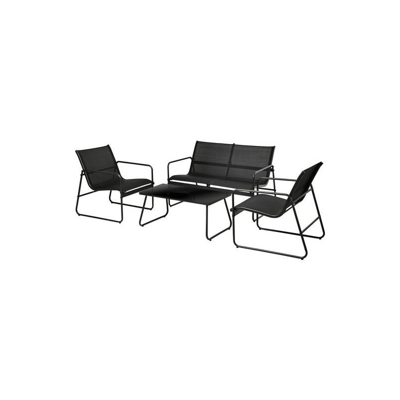 JUEGO MUEBLES EXTERIOR 4PCS NEGRO X99001680