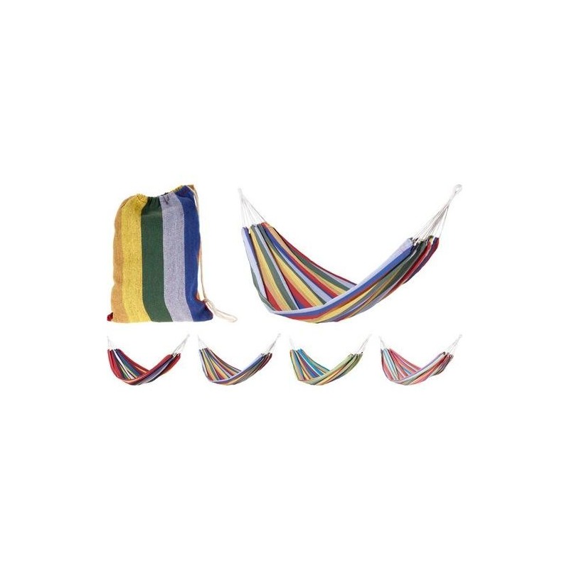 HAMACA RAYAS 200X100CM 4 COLORES SURTIDOS