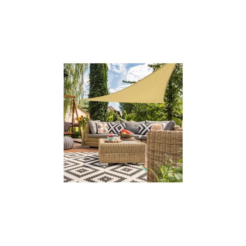TOLDO SOMBREO TRIANGULAR POLIESTER 360CM CREMA