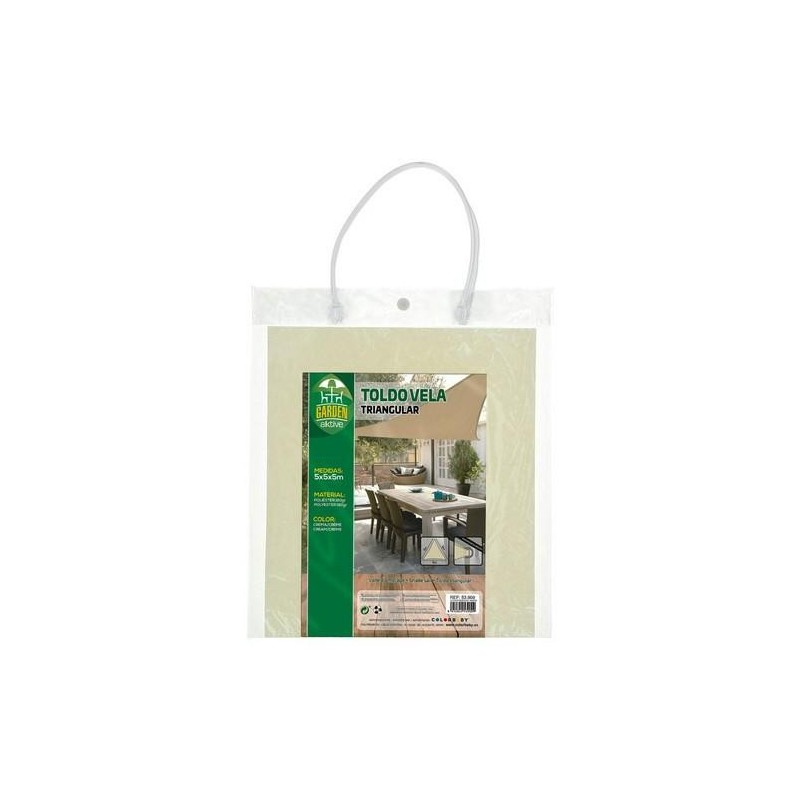 TOLDO SOMBREO TRIANGULAR POLIESTER 5X5X5 M - CREMA