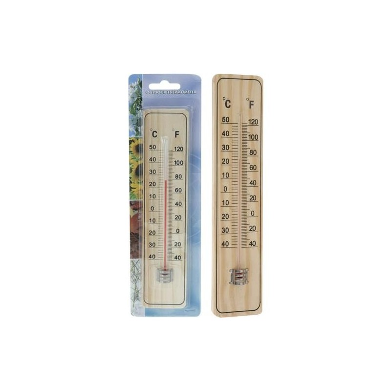 TERMOMETRO MADERA EXTERIOR 225X50X8MM