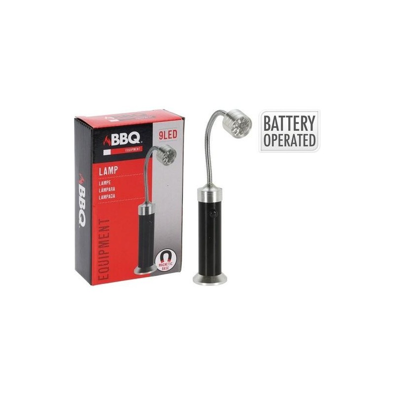 LAMPARA BARBACOA 9 LED ACERO INOX CON IMAN