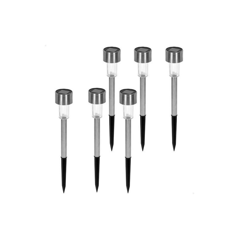 6 BALIZAS DE JARDIN LED SOLARES 2/3LUM