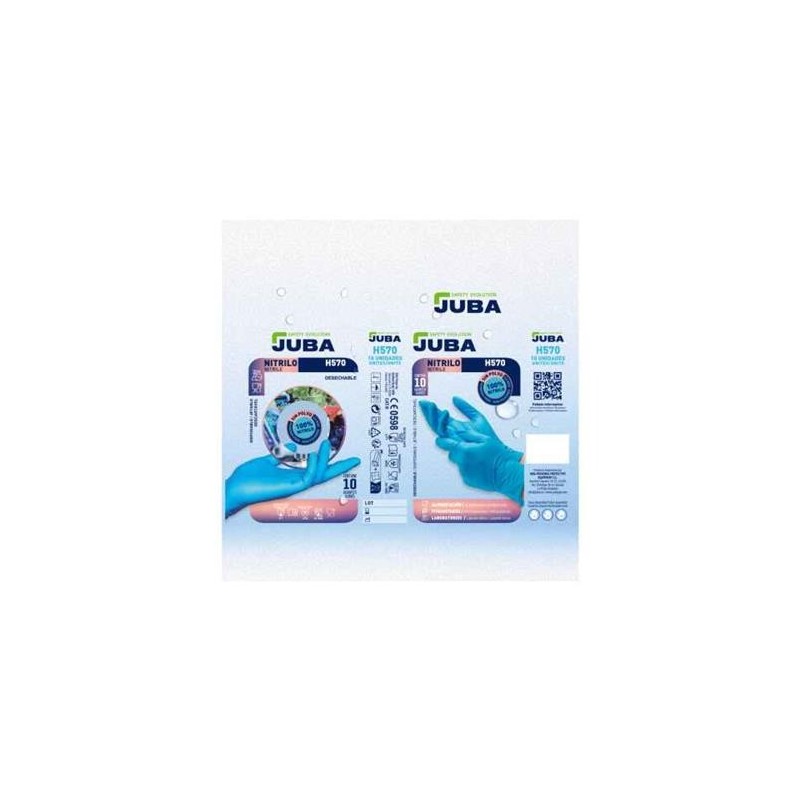 CAJA 10 GUANTES DESECHABLE NITRILO SIN POLVO T.8