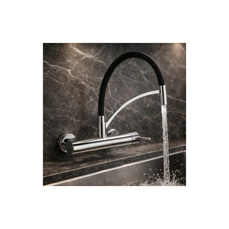 GRIFO COCINA FLEXYFORM MURAL CROMO/NEGRO