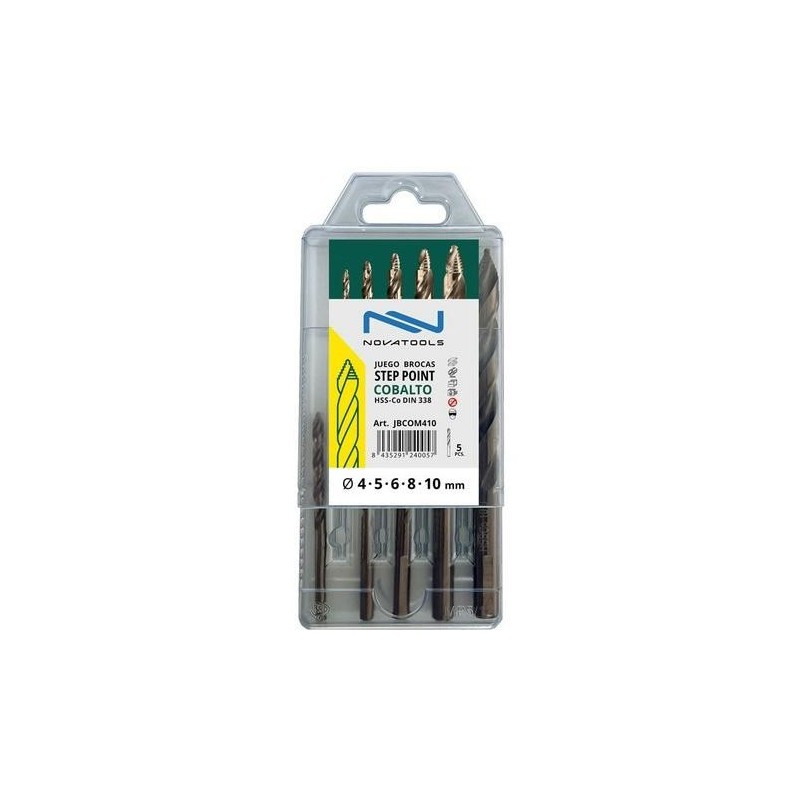 ESTUCHE BROCAS MULTI STEP HSS-CO 4-5-6-8-10MM
