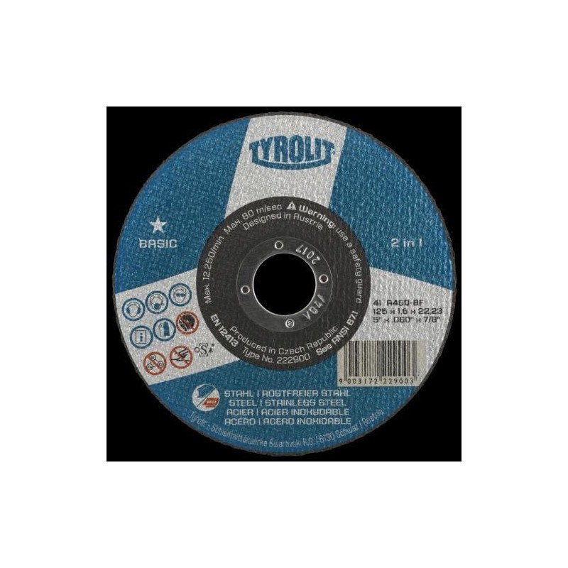 DISCO CORTE ACERO/INOXIDABLE 115X2.5X22.23 223021