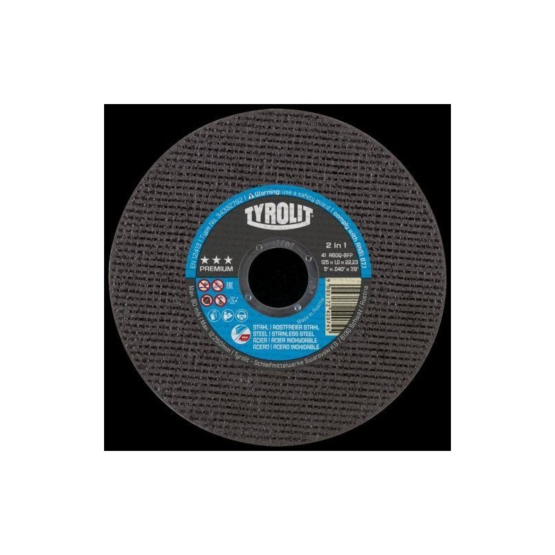 DISCO CORTE PREMIUM ACERO/INOX 115X1X22.23 A60Q