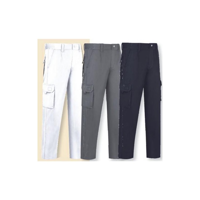 PANTALON STRETCH MULTIBOLSILLOS L9000 BLANCO T-46