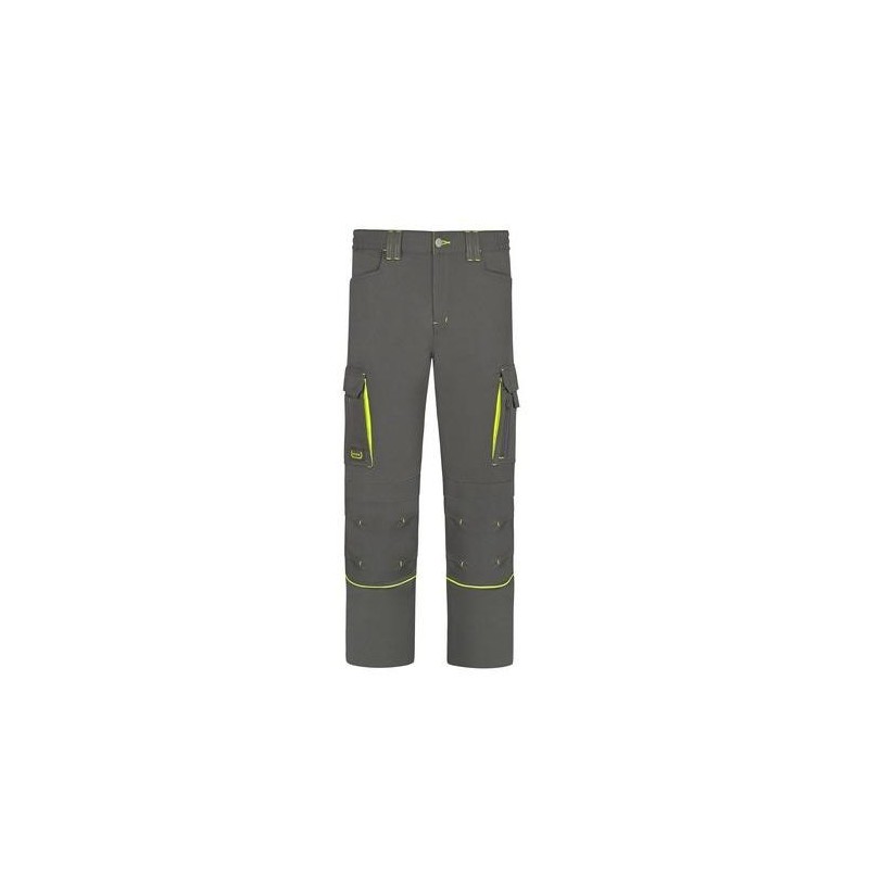 PANTALON STRETCH CON VIVOS FLUOR GRIS L9000 T-54