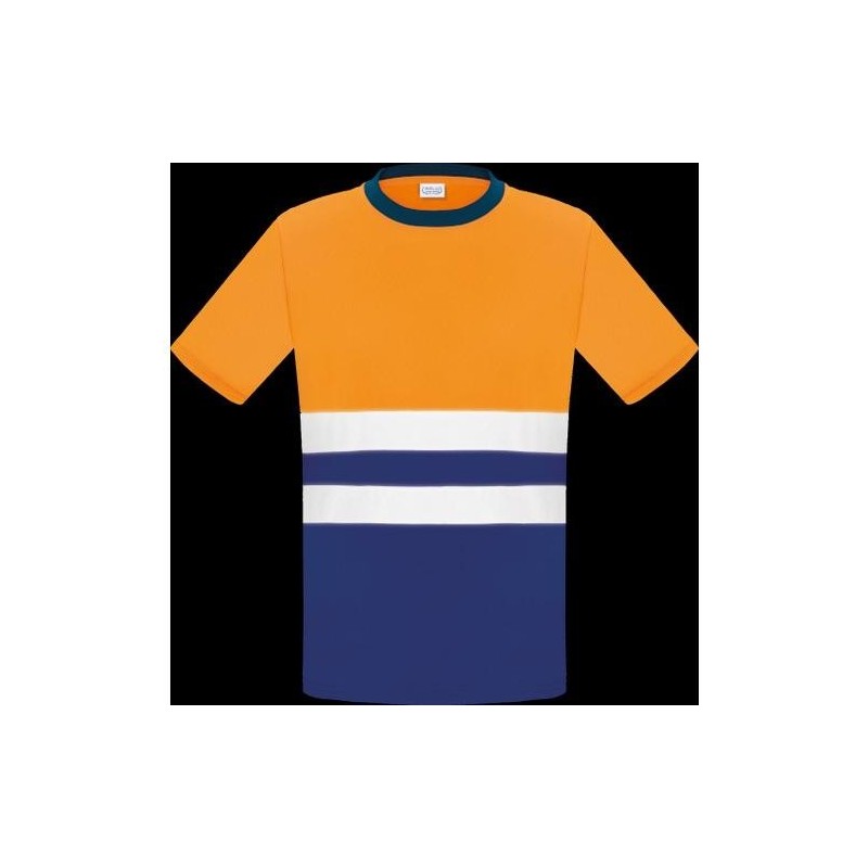 CAMISETA A.V BICOLOR NARANJA MANGA CORTA L3000 XXL