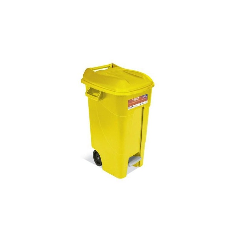 CONTENEDOR JARDIN 120L C/PEDAL AMARILLO ECO 443015