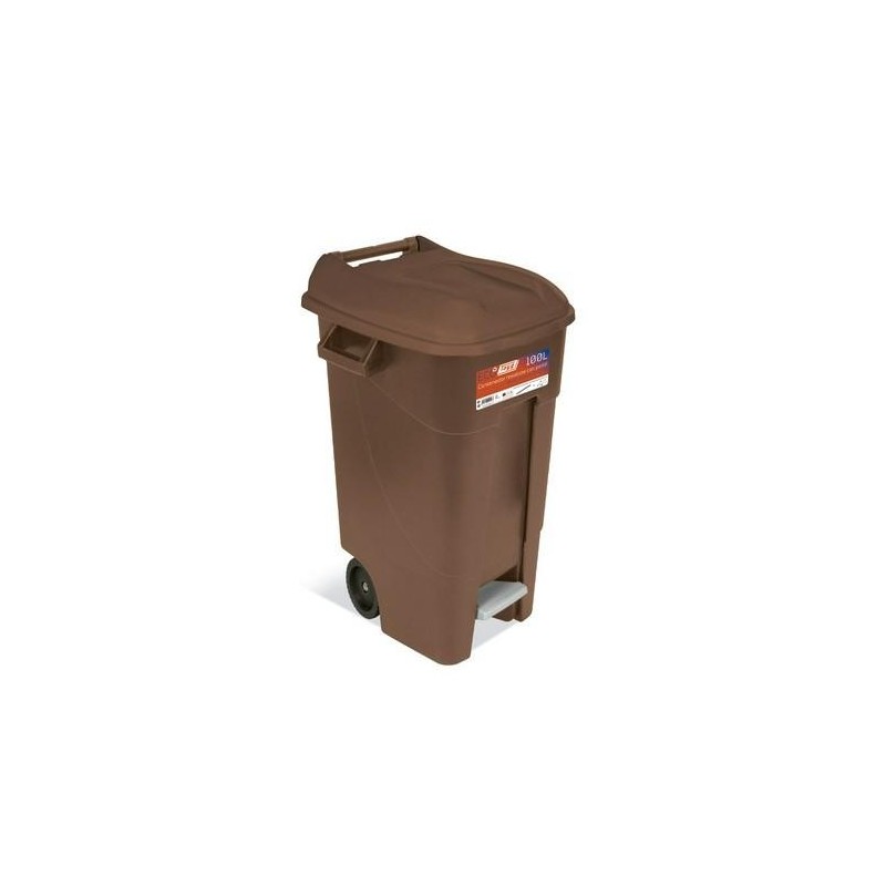 CONTENEDOR JARDIN 120L C/PEDAL MARRON ECO 443237
